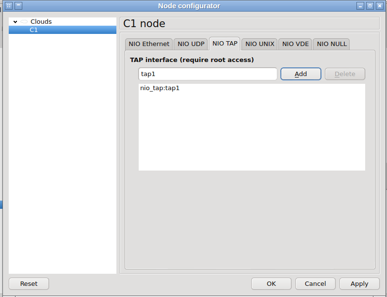 Gns3 and Linux: loopback to acces topology