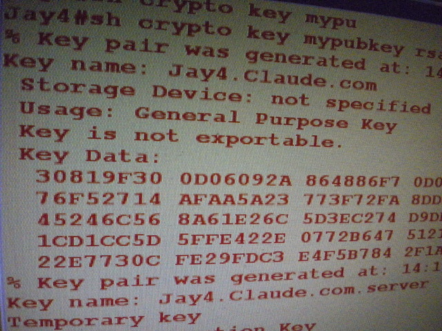 cisco show crypto key length
