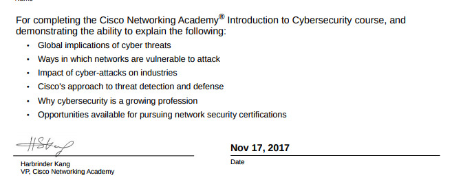 What Is The Topic And How Long Time Have To Finich The Intro Cybersecurity On Netacad